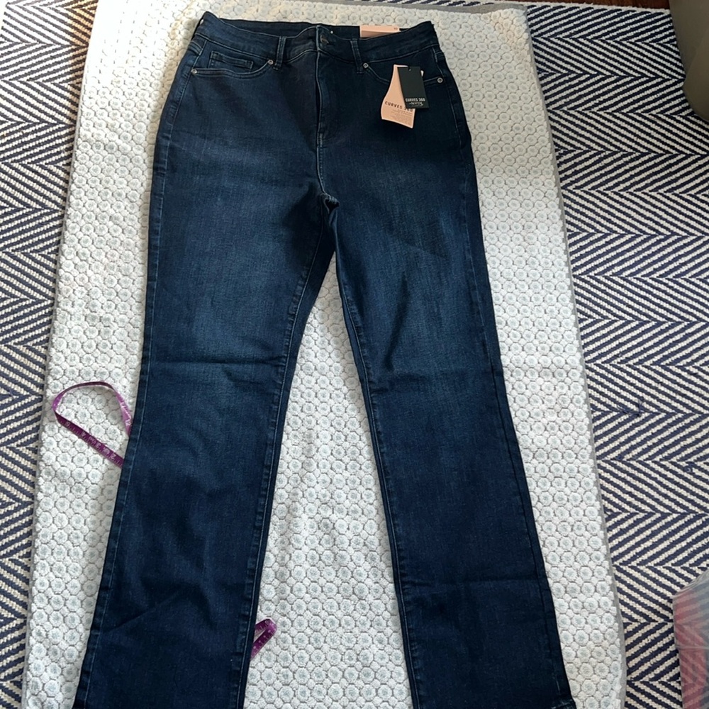 NYDJ curves 360 size 10 straight leg denim jeans NEW!! QVC